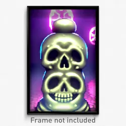 Pixel Art Poster - Shiny Ossuary (8 Bit Psychedelic Trippy Video Game Print)
