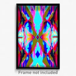 Pixel Art Poster - Kaleidoscopic Earthquake (8 Bit Psychedelic Video Game Print)