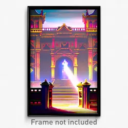 Pixel Art Poster - Ordinary Palace (8 Bit Psychedelic Trippy Video Game Print)