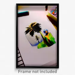Pixel Art Poster - Miniature Drawing (8 Bit Psychedelic Trippy Video Game Print)