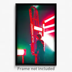 Pixel Art Poster - Red Pallisade (8 Bit Psychedelic Trippy Video Game Print)