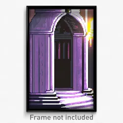 Pixel Art Poster - Unrealistic Sepulchre (8 Bit Psychedelic Video Game Print)