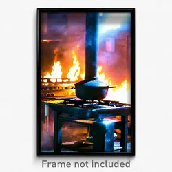 Pixel Art Poster - Big Stove (8 Bit Psychedelic Trippy Weird Video Game Print)