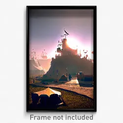 Pixel Art Poster - Unimaginable Encampment (8 Bit Psychedelic Video Game Print)