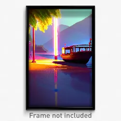 Pixel Art Poster - Shady Landing (8 Bit Psychedelic Trippy Video Game Print)