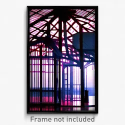 Pixel Art Poster - Steel Gazebo (8 Bit Psychedelic Trippy Video Game Print)