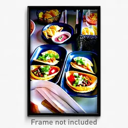 Pixel Art Poster - Nice Tacos (8 Bit Psychedelic Trippy Weird Video Game Print)