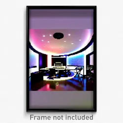Pixel Art Poster - Round Music Studio (8 Bit Psychedelic Video Game Print)