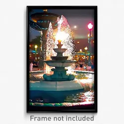 Pixel Art Poster - Pleasant Fountain (8 Bit Psychedelic Trippy Video Game Print)