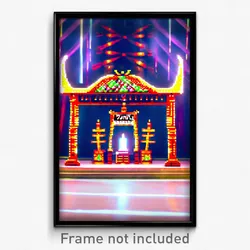 Pixel Art Poster - Zany Shrine (8 Bit Psychedelic Trippy Weird Video Game Print)
