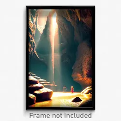 Pixel Art Poster - Terrific Cave (8 Bit Psychedelic Trippy Video Game Print)