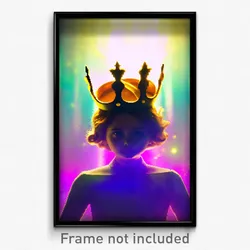 Pixel Art Poster - Imaginary Crown (8 Bit Psychedelic Trippy Video Game Print)