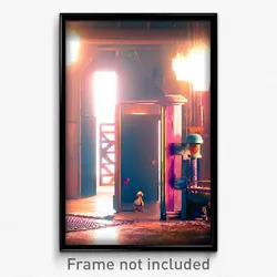Pixel Art Poster - Imaginary Coop (8 Bit Psychedelic Trippy Video Game Print)