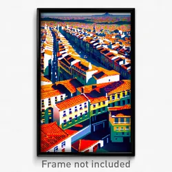 Pixel Art Poster - Slim Spanish City (8 Bit Psychedelic Trippy Video Game Print)
