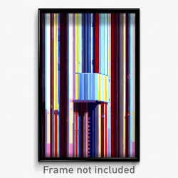 Pixel Art Poster - Striped Hotel (8 Bit Psychedelic Trippy Video Game Print)