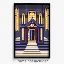 Pixel Art Poster - Adorable Mausoleum (8 Bit Psychedelic Video Game Print)
