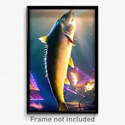 Pixel Art Poster - Spectacular Pike (8 Bit Psychedelic Trippy Video Game Print)