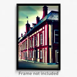 Pixel Art Poster - Measly Swedish Architecture (8 Bit Video Game Print)