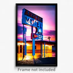 Pixel Art Poster - Angelic Motel (8 Bit Psychedelic Trippy Video Game Print)