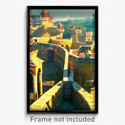 Pixel Art Poster - Remarkable Fortifications (8 Bit Video Game Print)