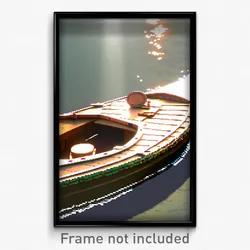 Pixel Art Poster - Round Boat (8 Bit Psychedelic Trippy Weird Video Game Print)