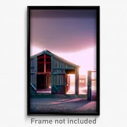 Pixel Art Poster - Wonderful Stable (8 Bit Psychedelic Trippy Video Game Print)