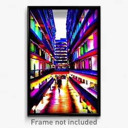 Pixel Art Poster - Vibrant Barbican (8 Bit Psychedelic Trippy Video Game Print)
