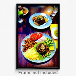 Pixel Art Poster - Nutty Mexican Plate (8 Bit Psychedelic Video Game Print)
