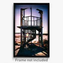 Pixel Art Poster - Abandoned Lookout (8 Bit Psychedelic Trippy Video Game Print)