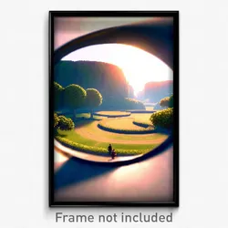 Pixel Art Poster - Circular Landscape (8 Bit Psychedelic Video Game Print)