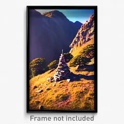 Pixel Art Poster - Meager Cairn (8 Bit Psychedelic Trippy Video Game Print)
