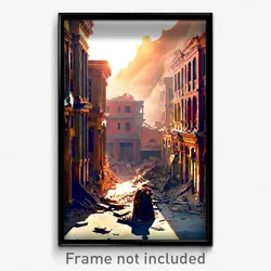 Pixel Art Poster - Antique Earthquake (8 Bit Psychedelic Video Game Print)