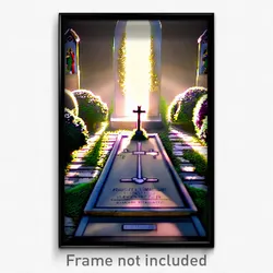 Pixel Art Poster - Magnificent Grave (8 Bit Psychedelic Trippy Video Game Print)