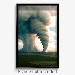 Pixel Art Poster - Giant Tornado (8 Bit Psychedelic Trippy Video Game Print)