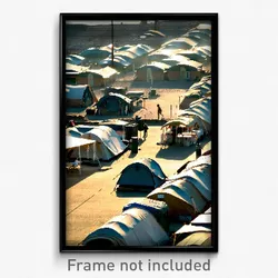 Pixel Art Poster - Empty Encampment (8 Bit Psychedelic Trippy Video Game Print)