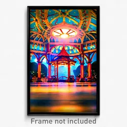 Pixel Art Poster - Enchanting Pavillion (8 Bit Psychedelic Video Game Print)