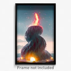 Pixel Art Poster - Rubbery Hurricane (8 Bit Psychedelic Trippy Video Game Print)