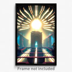 Pixel Art Poster - Gigantic Antechamber (8 Bit Psychedelic Video Game Print)