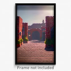Pixel Art Poster - Pretty Brickyard (8 Bit Psychedelic Trippy Video Game Print)