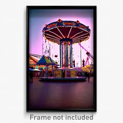 Pixel Art Poster - Puzzling Fairground (8 Bit Psychedelic Video Game Print)