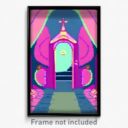 Pixel Art Poster - Whimsical Trapdoor (8 Bit Psychedelic Video Game Print)