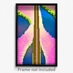 Pixel Art Poster - Acidic Causeway (8 Bit Psychedelic Trippy Video Game Print)