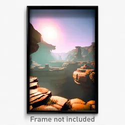 Pixel Art Poster - Ancient Badland (8 Bit Psychedelic Trippy Video Game Print)