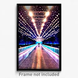 Pixel Art Poster - Starry Walkway (8 Bit Psychedelic Trippy Video Game Print)