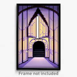 Pixel Art Poster - Impressive Trapdoor (8 Bit Psychedelic Video Game Print)