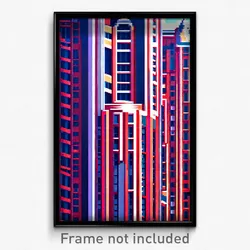 Pixel Art Poster - Brilliant American Architecture (8 Bit Video Game Print)