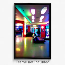 Pixel Art Poster - Shifty Hotel Lobby (8 Bit Psychedelic Video Game Print)