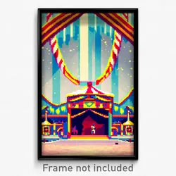 Pixel Art Poster - Accurate Circus (8 Bit Psychedelic Trippy Video Game Print)