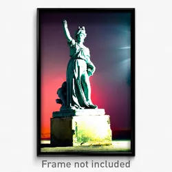 Pixel Art Poster - Worn Statue (8 Bit Psychedelic Trippy Weird Video Game Print)
