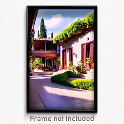 Pixel Art Poster - Neat Villa (8 Bit Psychedelic Trippy Weird Video Game Print)
